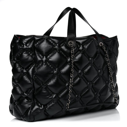 Chanel Calfskin Quilted Large Chesterfield Tote Black 4 of 12