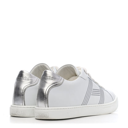Hermes Nappa Womens Avantage Sneakers 38 White Argent 3 of 4