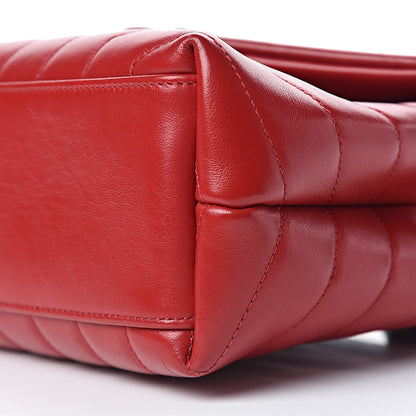 Saint Laurent Calfskin Y Quilted Monogram Small Loulou Crossbody Bag Red 11 of 12