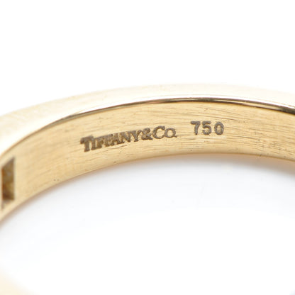Tiffany 18K Yellow Gold Diamond 3mm Half Circle Channel Set Band Ring 7 5 of 6