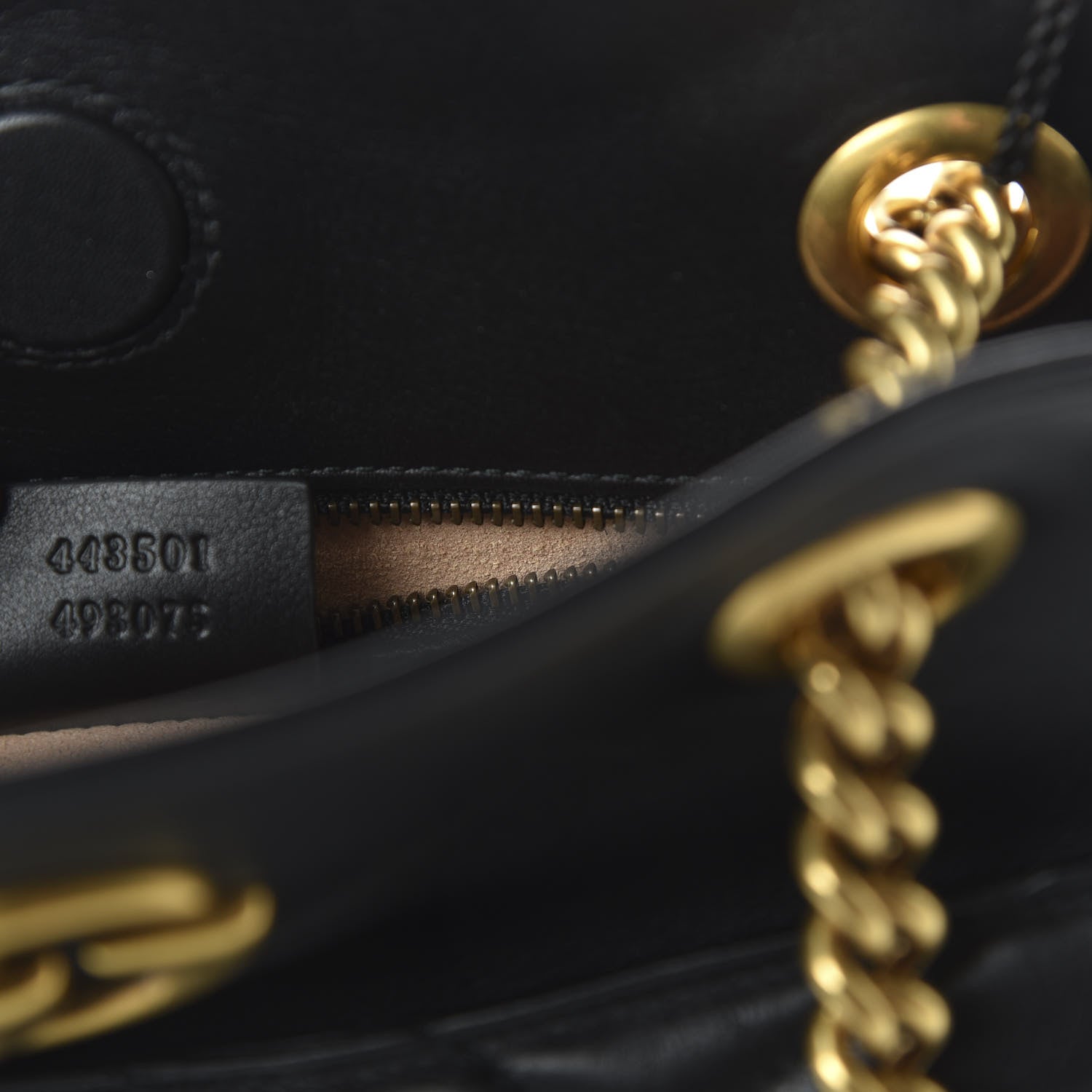 Gucci Calfskin Matelasse Medium GG Marmont Open Top Shoulder Bag Black 9 of 11