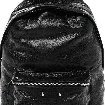 Balenciaga Agneau Classic Silver Hardware Backpack Black 9 of 11