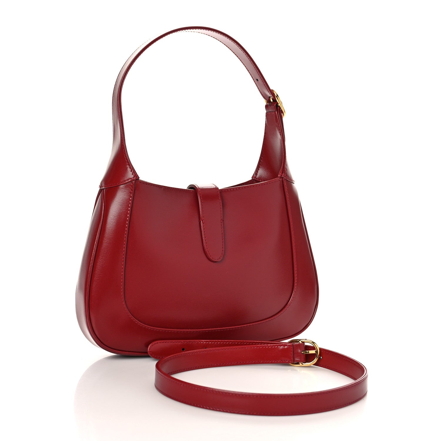 Gucci Boarded Dyana Lux Calfskin Small Jackie 1961 Hobo New Cherry Red 3 of 16