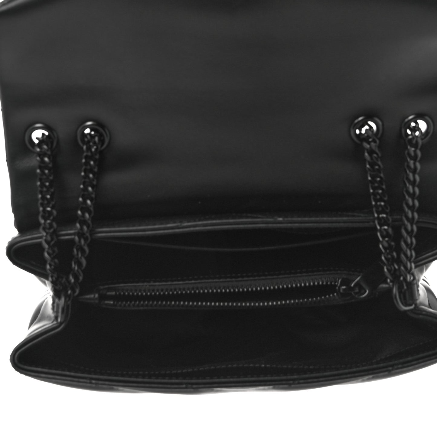 Calfskin Y Quilted Monogram Small Loulou Chain Satchel Black