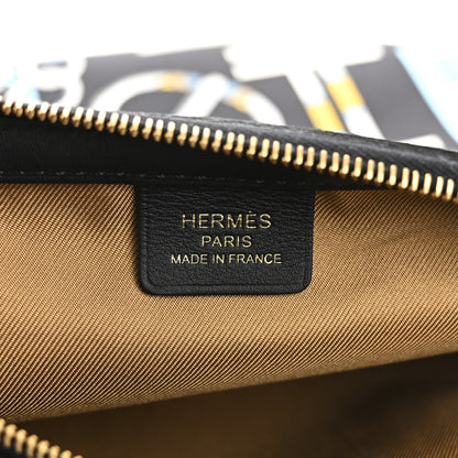 Hermes Silk Sursoie To Go Pouch Bleu Marine Craie Black 6 of 12