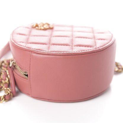 Chanel Lambskin Quilted Round Clutch With Chain Pink 9 of 10