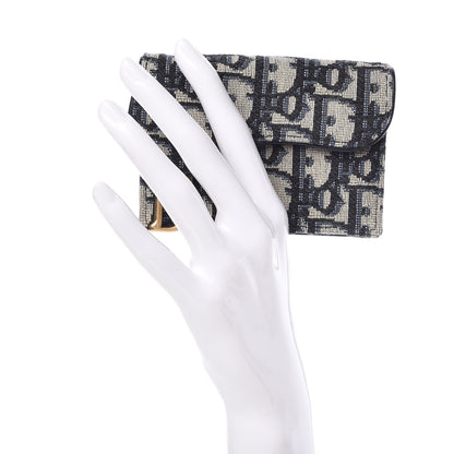Christian Dior Oblique Saddle Card Holder Blue 2 of 8