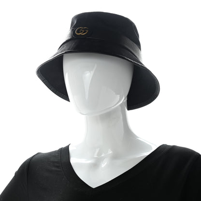 Gucci Monogram Textured Dollar Calfskin GG Jago Bucket Hat Black 3 of 9