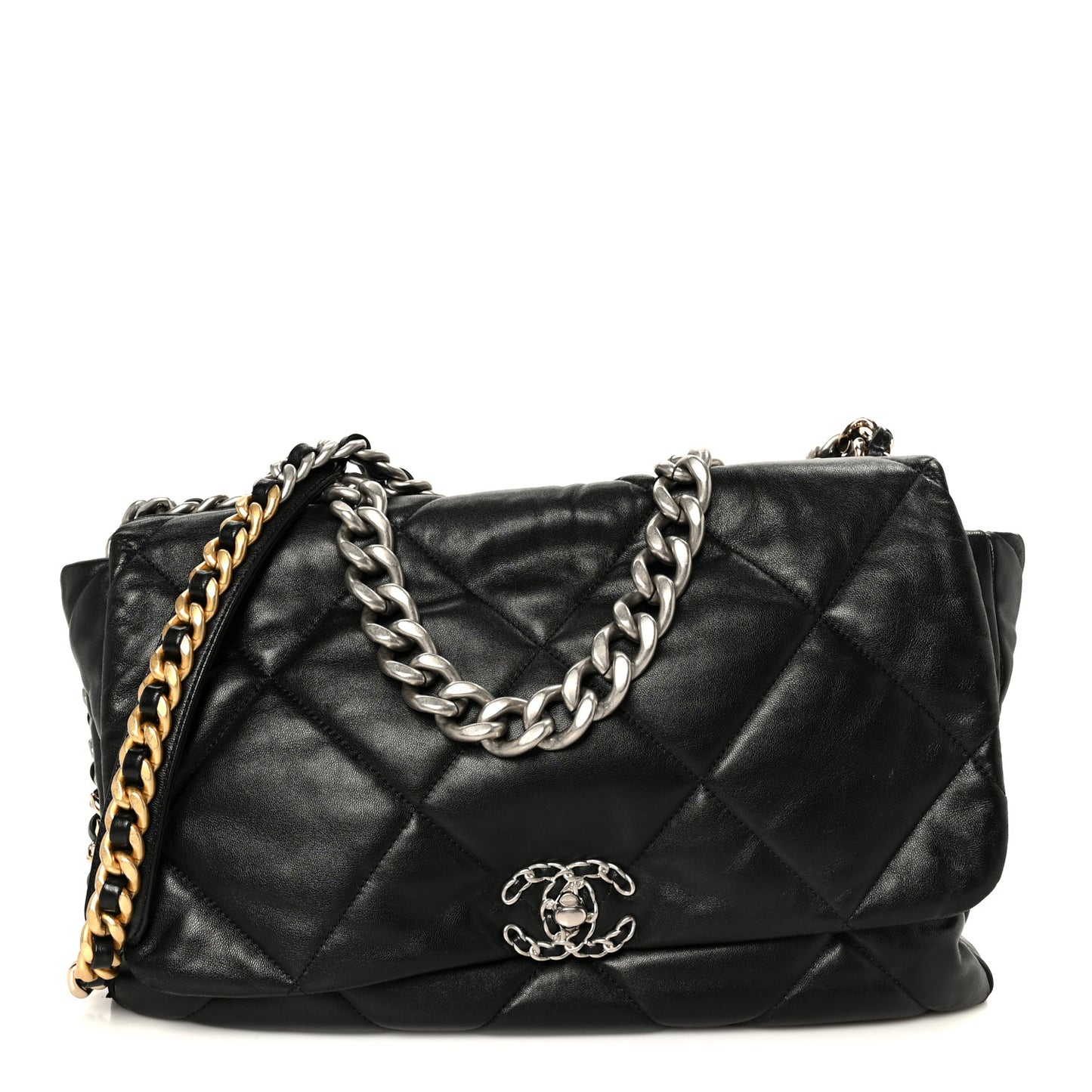 Lambskin Quilted Maxi Chanel 19 Flap Black
