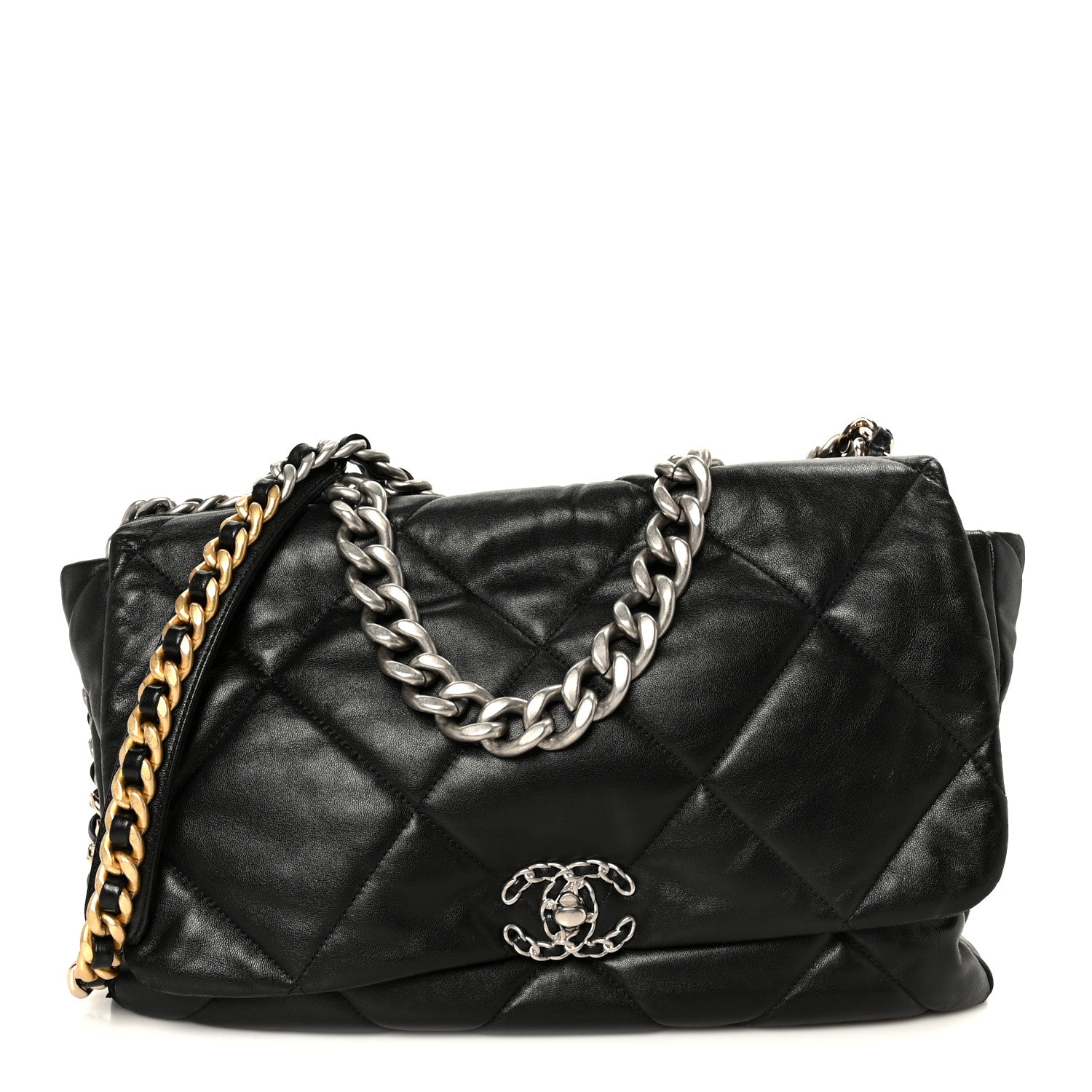 Chanel Lambskin Quilted Maxi Chanel 19 Flap Black 1 of 10