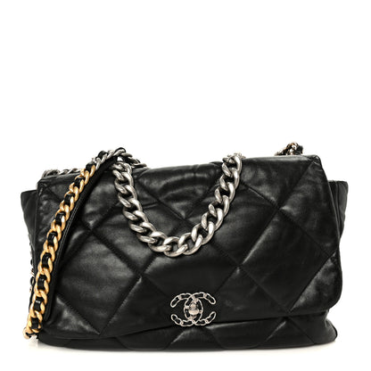 Chanel Lambskin Quilted Maxi Chanel 19 Flap Black 1 of 10