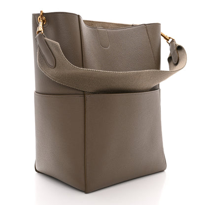 Celine Soft Grained Calfskin Sangle Bucket Bag Taupe 3 of 10