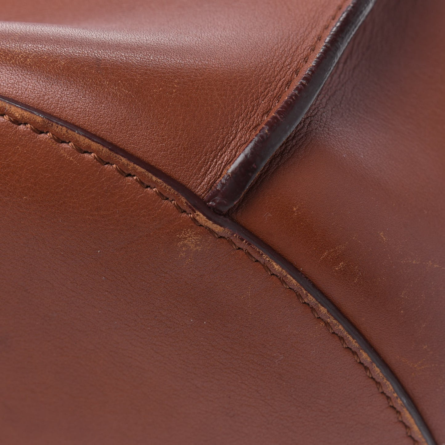 Smooth Calfskin Long Strap Big Bucket Bag Tan