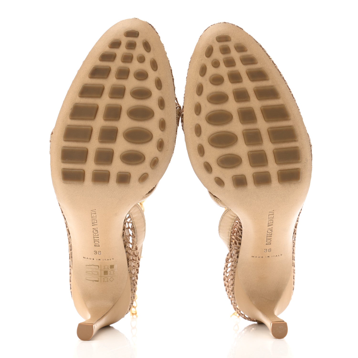Bottega Veneta Mesh Nappa Chunky Chain Sandals 36 Beige Pony 5 of 9