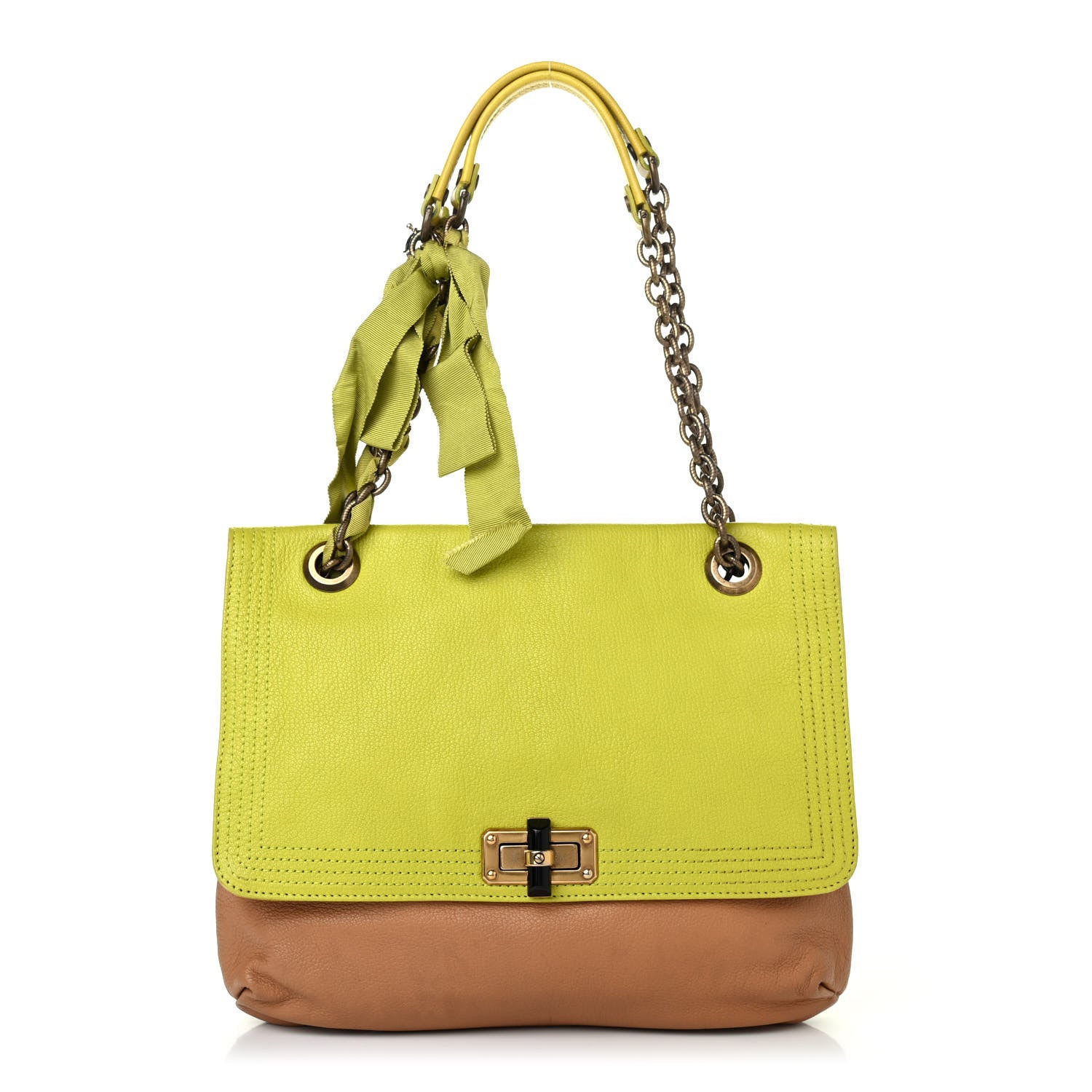 Lanvin Goatskin Medium Happy Shoulder Bag Vert Beige 1 of 4