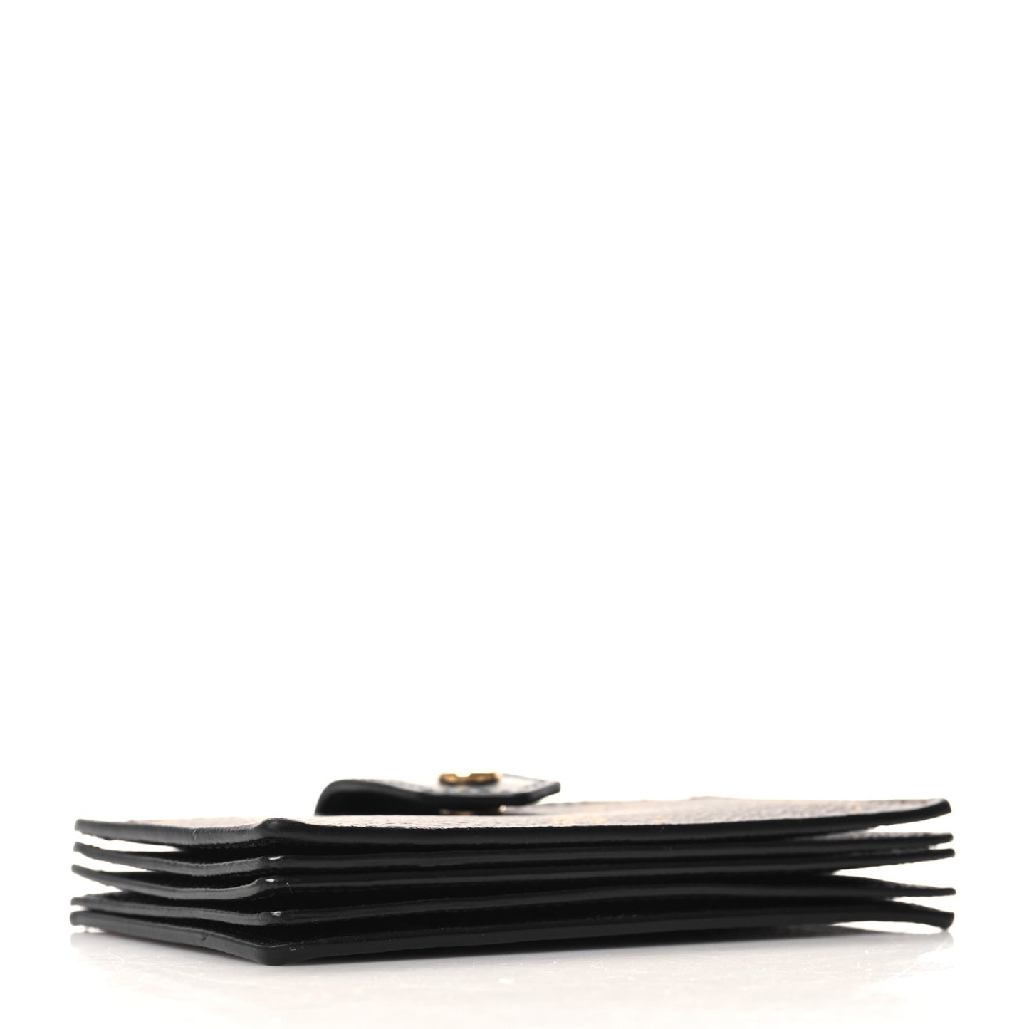 Monogram Gusset Card Holder Black