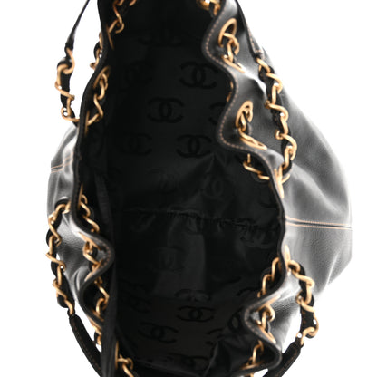 Chanel Grained Calfskin CC Drawstring Bucket Bag Black 6 of 11