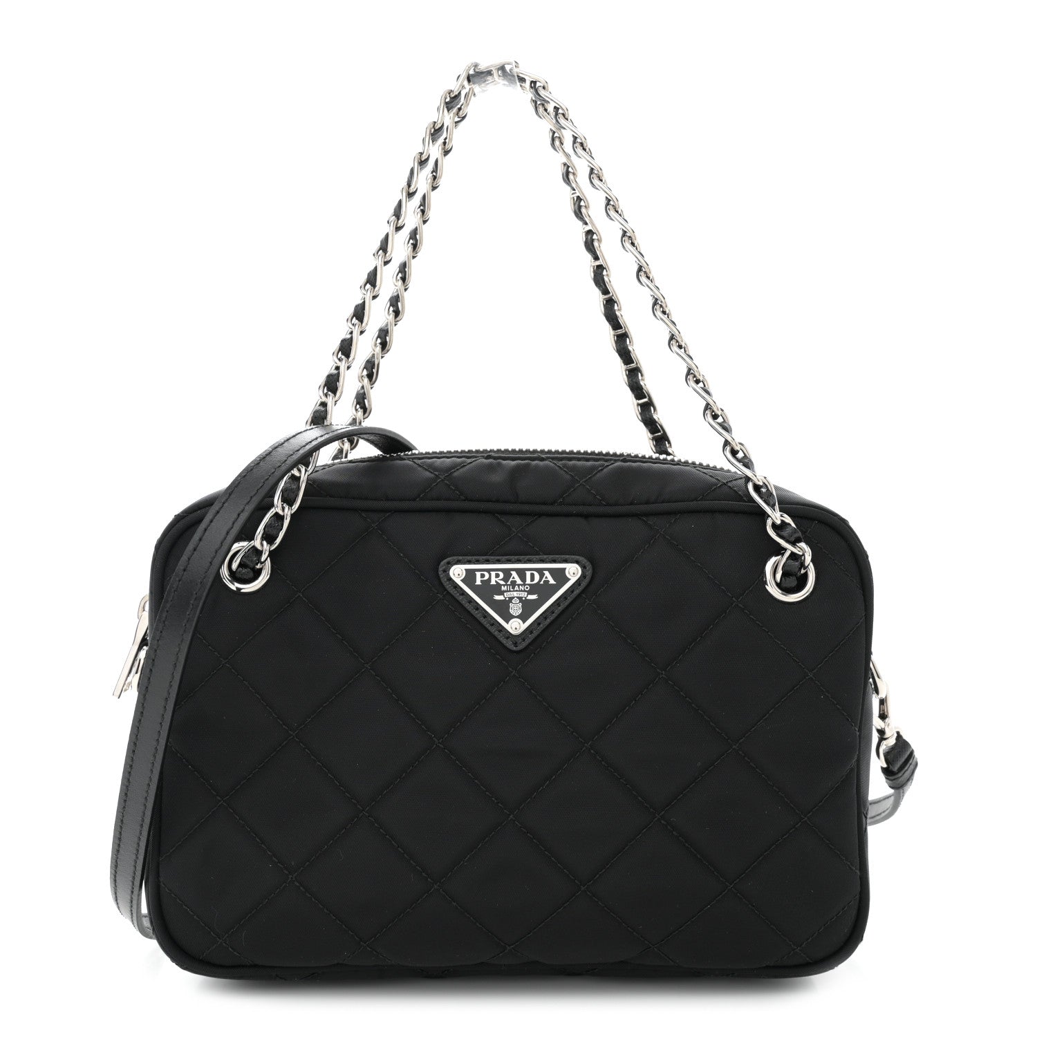 Prada Nylon Tessuto Impuntu Quilted Bandoliera Crossbody Bag Black 1 of 10