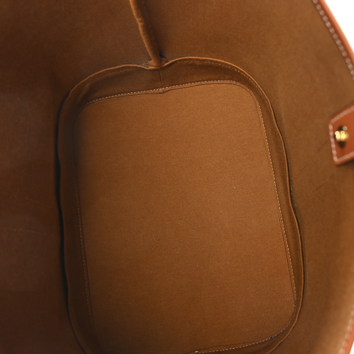 Celine Triomphe Canvas Calfskin Medium Bucket Bag Tan 5 of 10