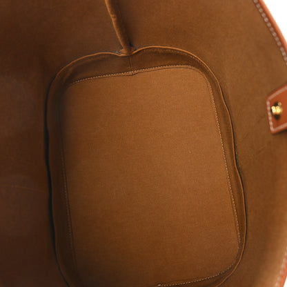 Celine Triomphe Canvas Calfskin Medium Bucket Bag Tan 5 of 10