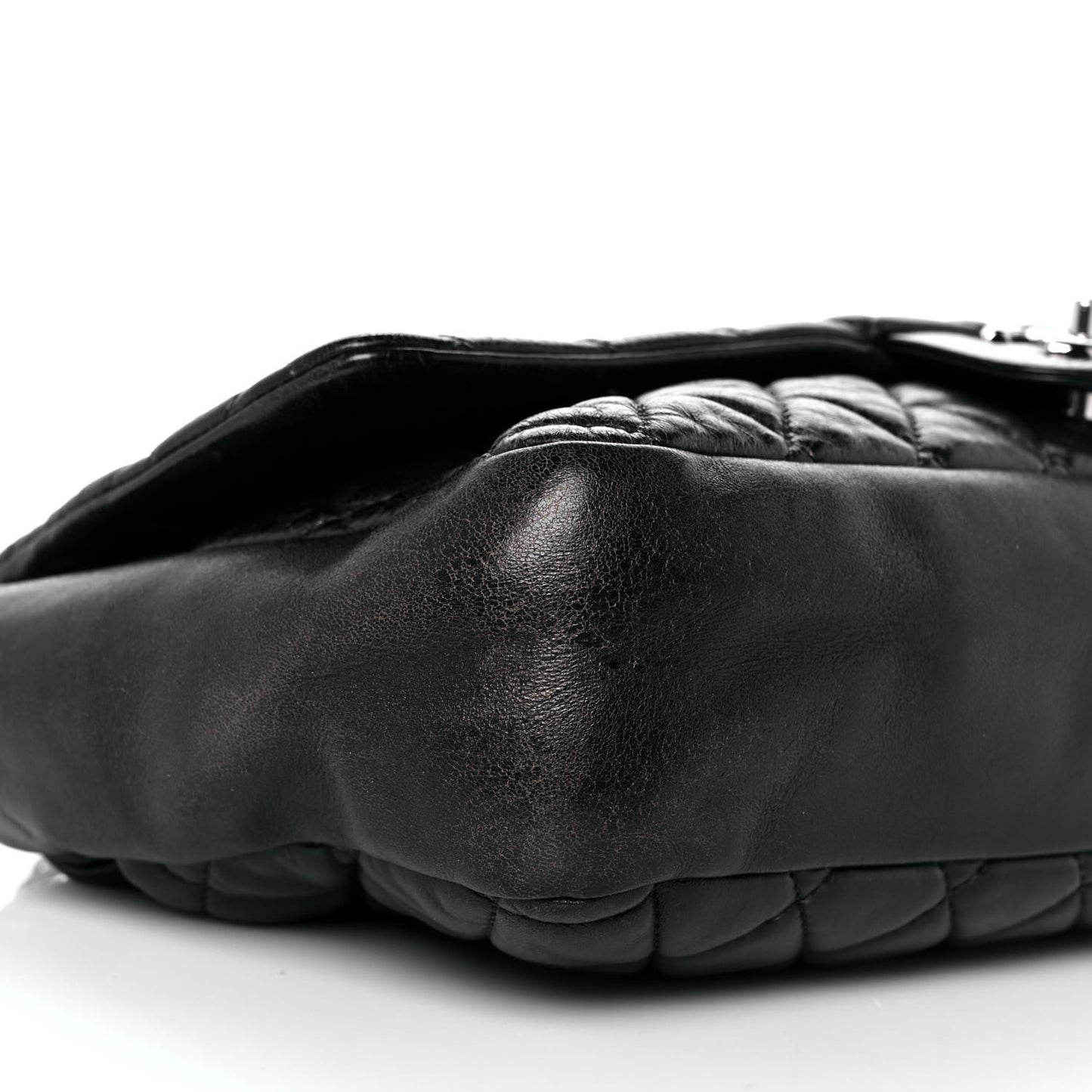 Lambskin Quilted Jumbo Coco Rain Flap Black