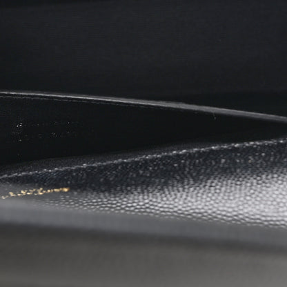 Saint Laurent Grain De Poudre Matelasse Chevron Medium Monogram Satchel Black 7 of 11