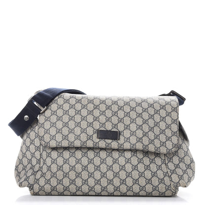 Gucci GG Plus Monogram Messenger Diaper Bag Navy 1 of 8