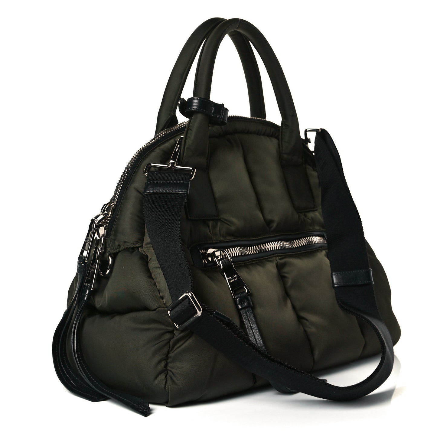 Tessuto Nylon Bomber Dome Satchel Mimetico