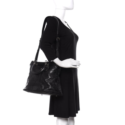 Christian Dior Lambskin Cannage Medium Granville Tote Black 2 of 14