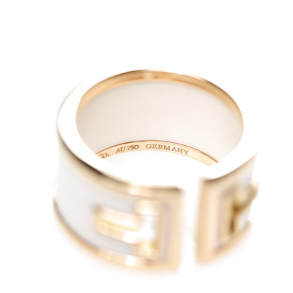 Tiffany 18K Yellow Gold White Ceramic T Cutout Ring 53 6.25 5 of 5