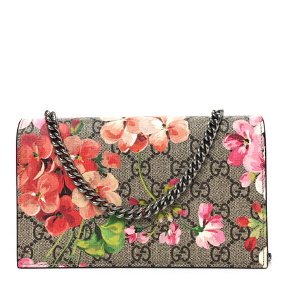 Gucci GG Supreme Monogram Blooms Chain Wallet Beige Multicolor Dry Rose 1 of 7