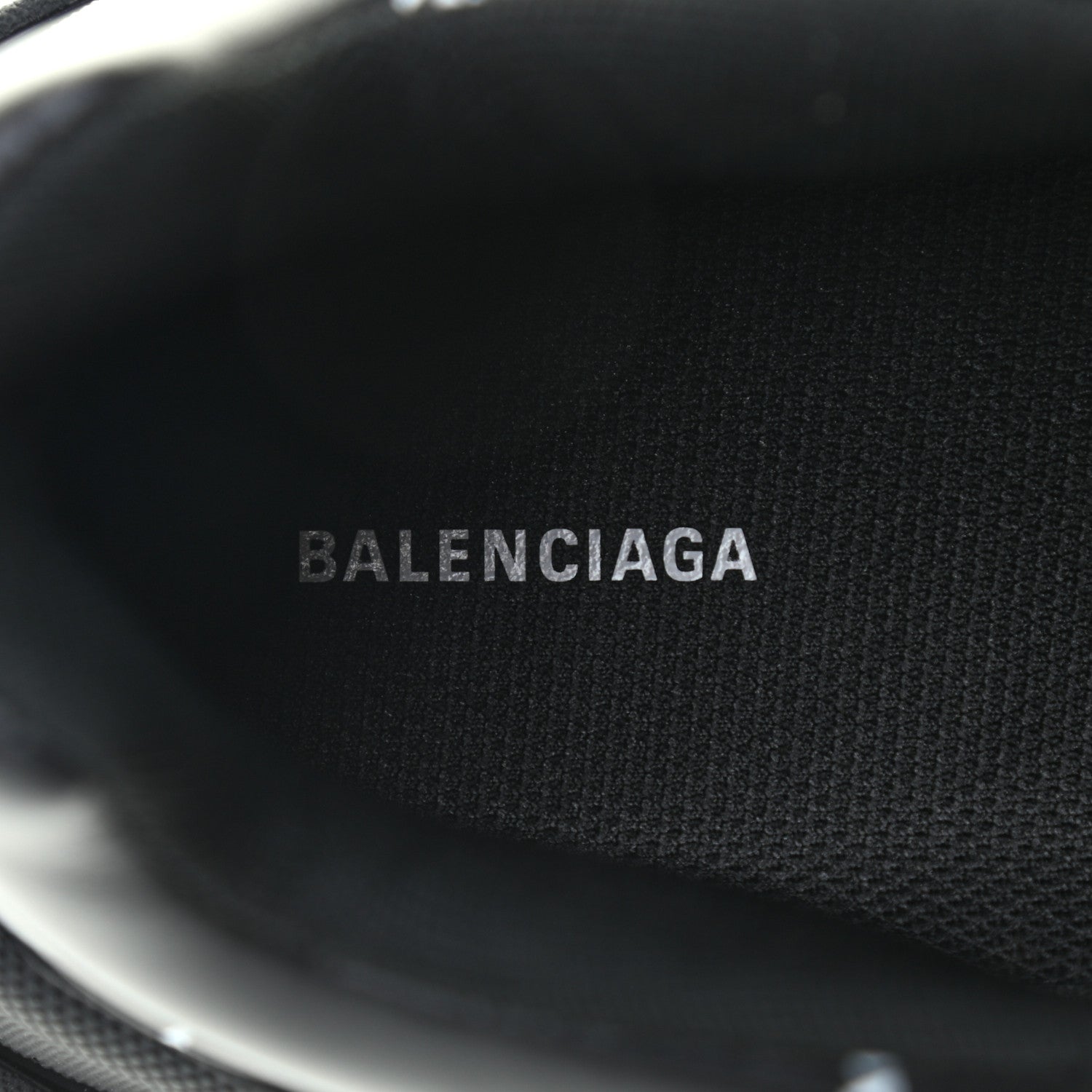 Balenciaga Technical Fabric Allover Logo Mens Triple S Sneakers 44 Black White 6 of 7