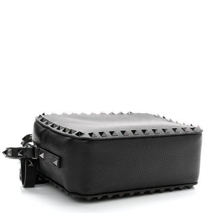 Valentino Garavani Pebbled Calfskin Rockstud Camera Crossbody Bag Black 4 of 10