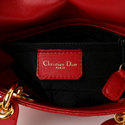 Christian Dior Lambskin Cannage Mini Lady Dior Red 6 of 10