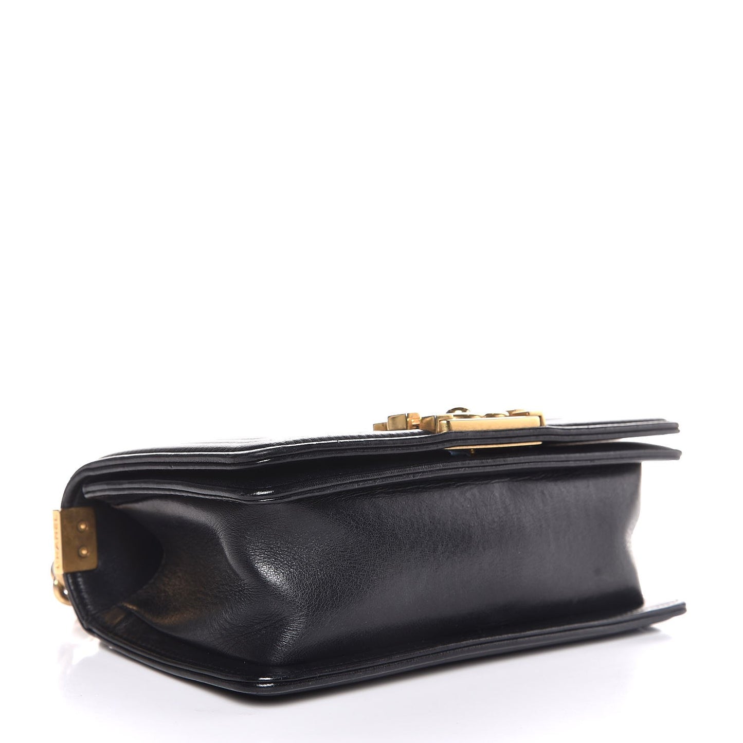 Calfskin Quilted Small Boy Flap Black