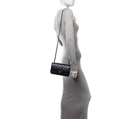 Chanel Iridescent Calfskin Quilted Mini Rectangular Flap Charcoal 2 of 10