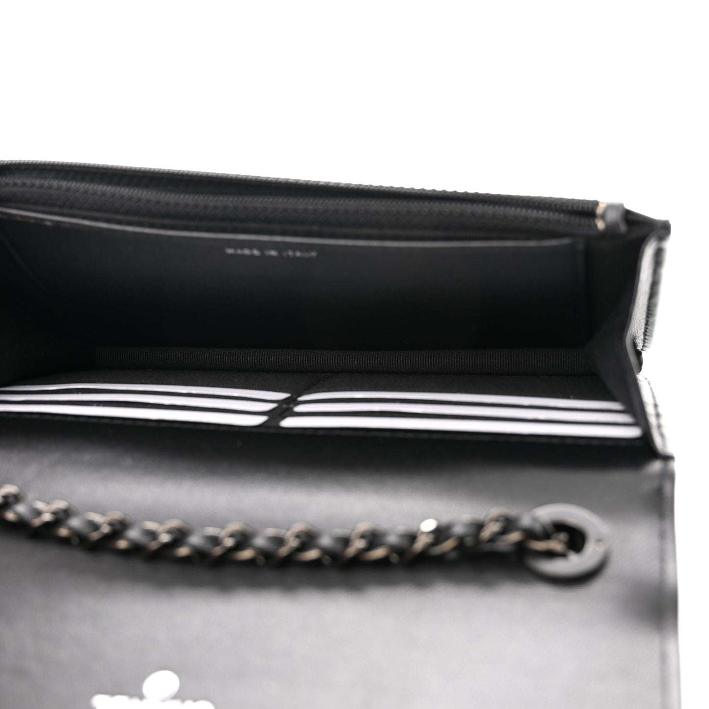 Lambskin Quilted Trendy CC Wallet On Chain WOC So Black