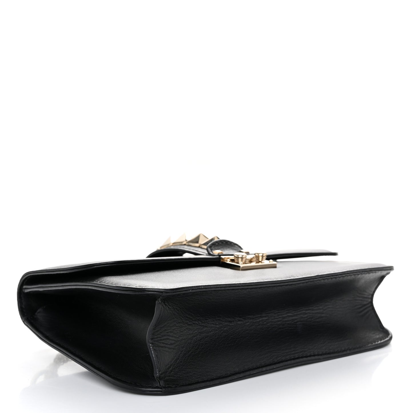Vitello Medium Glam Lock Rockstud Flap Black