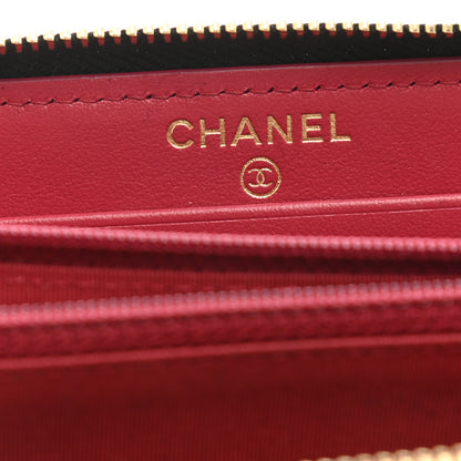 Chanel Shiny Goatskin Quilted Chanel 19 Long Zipped Around Wallet Black 7 of 9