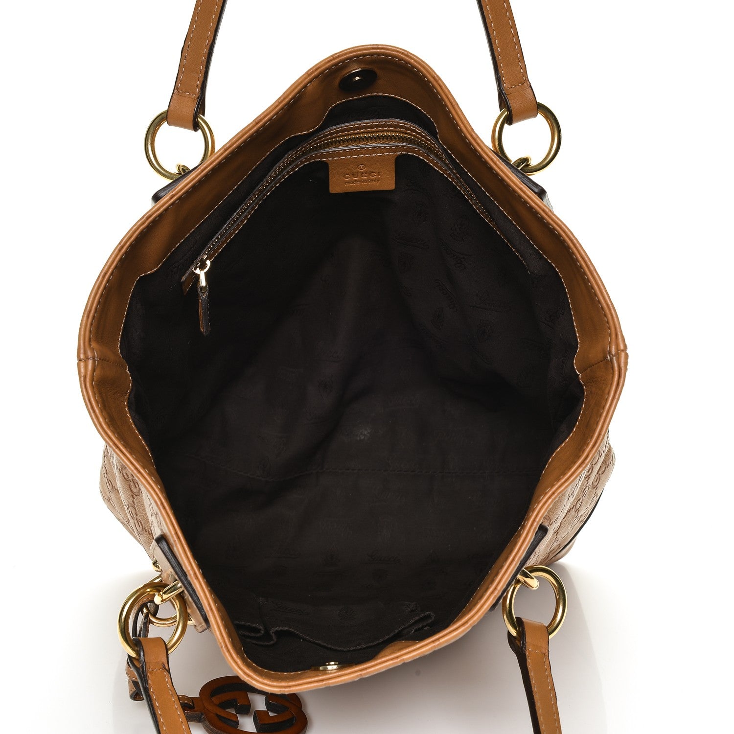 Gucci Guccissima Medium Charm Tote Light Brown 5 of 8
