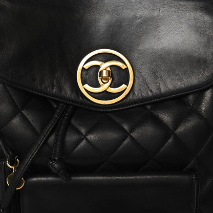 Chanel Lambskin Quilted CC Backpack Black 9 of 15
