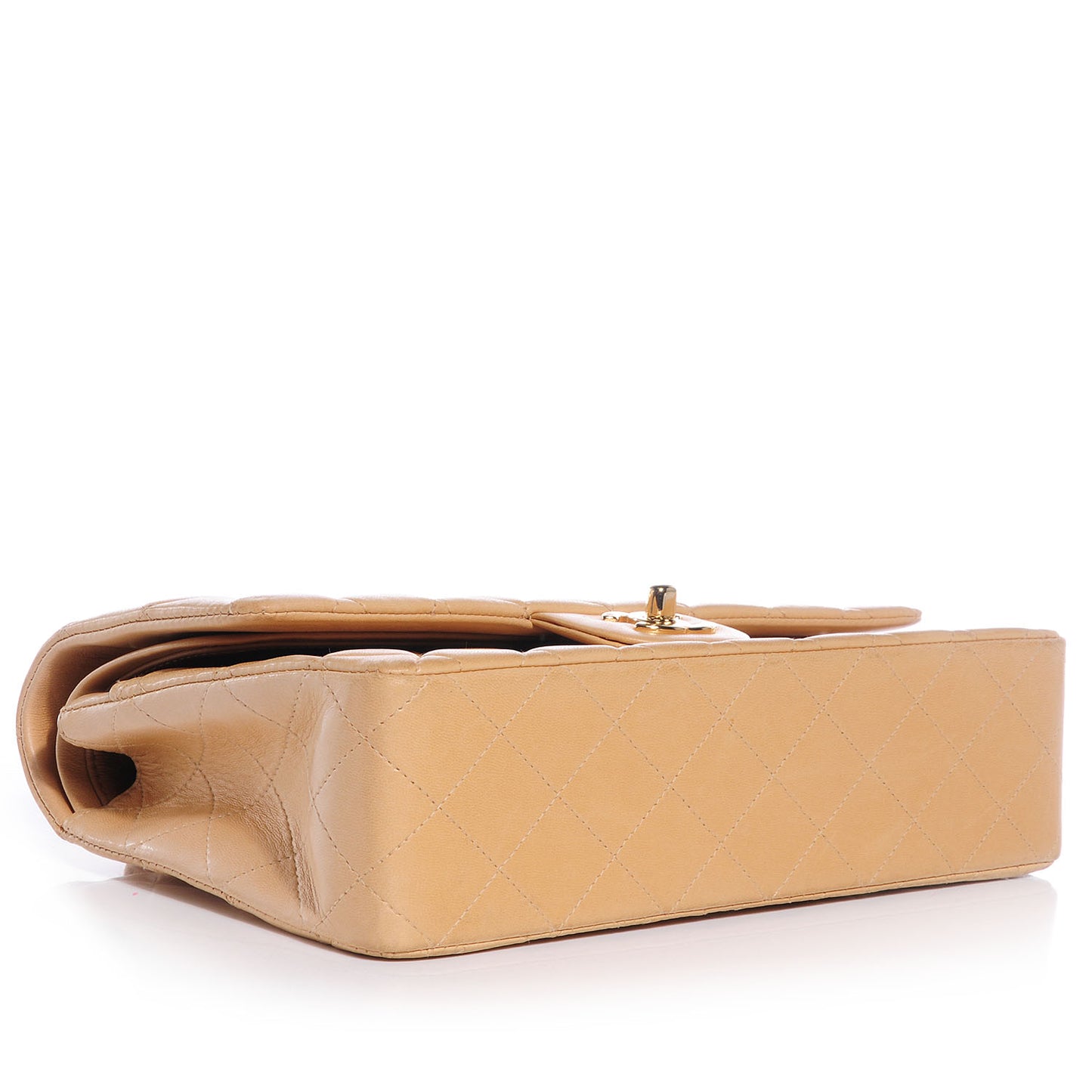 Lambskin Medium Double Flap Beige