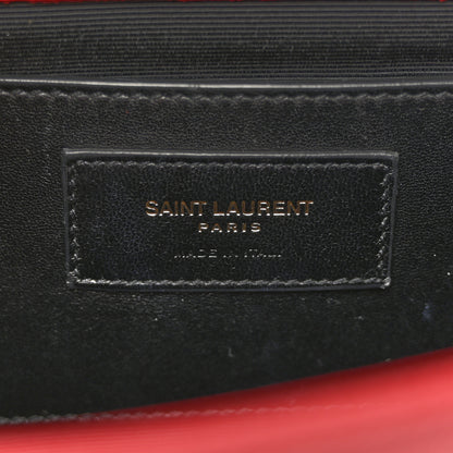 Saint Laurent Grain De Poudre Medium Monogram Kate Satchel Red 6 of 16