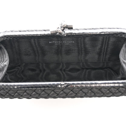 Bottega Veneta Satin Ayers Intreccio Impero Stretch Knot Clutch Black 5 of 8