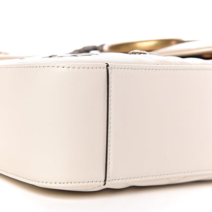 Gucci Calfskin Matelasse Animal Studs Medium GG Marmont Shoulder Bag Mystic White 12 of 14