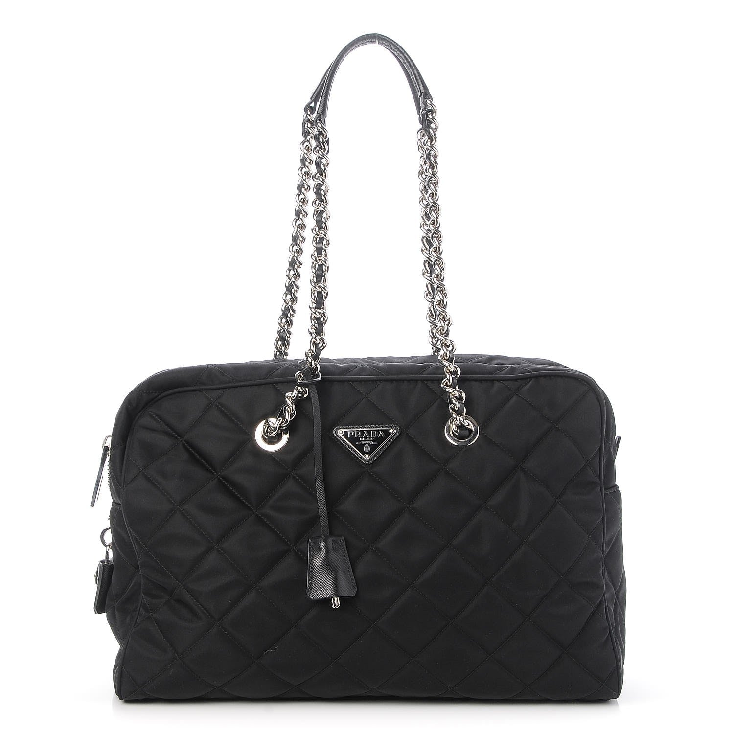 Prada Nylon Tessuto Impuntu Quilted Medium Shoulder Bag Black 1 of 7