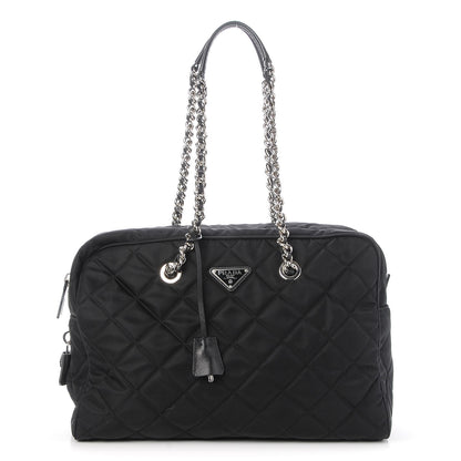 Prada Nylon Tessuto Impuntu Quilted Medium Shoulder Bag Black 1 of 7