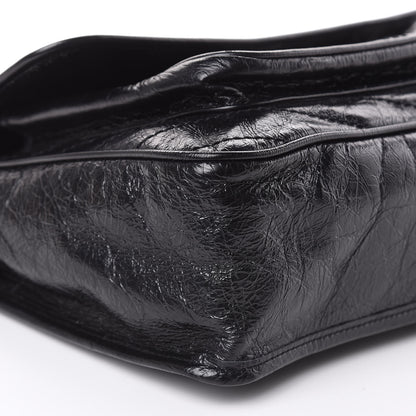 Saint Laurent Crinkled Calfskin Matelasse Monogram Large Niki Chain Satchel Black 8 of 13