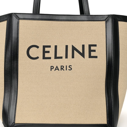 Celine Canvas Calfskin Square Cabas Tote Vanilla Black 7 of 10