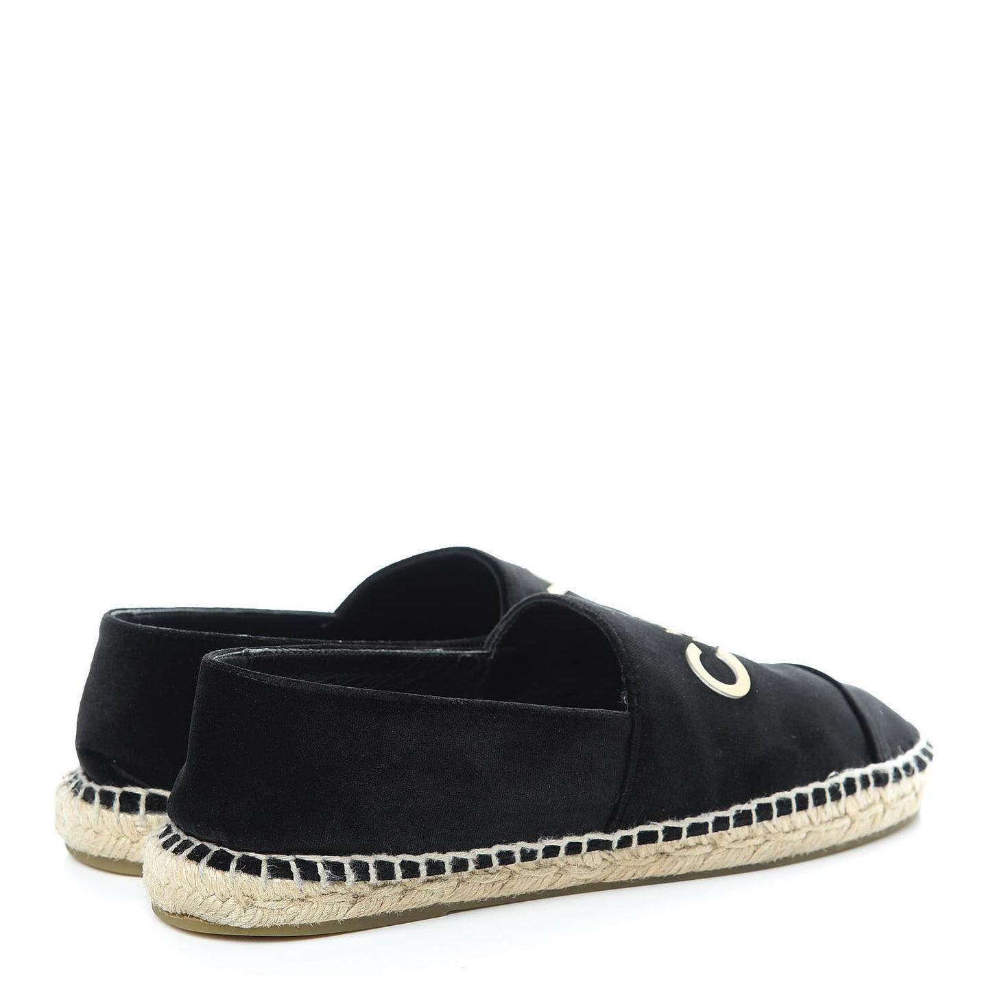 Velvet Logo Espadrilles 38 Black